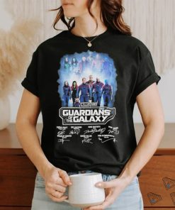 Marvel Studios Guardians of the Galaxy Chris Pratt. Zoe Saldana, Dave Bautista, Vin Diesel signatures shirt