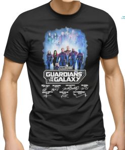 Marvel Studios Guardians of the Galaxy Chris Pratt. Zoe Saldana, Dave Bautista, Vin Diesel signatures shirt