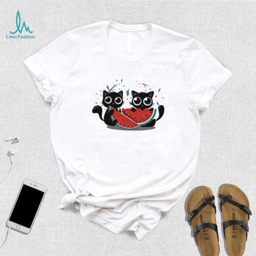 Meowlons cats eating watermelons art shirt