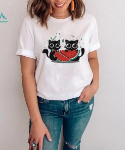 Meowlons cats eating watermelons art shirt