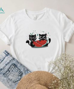 Meowlons cats eating watermelons art shirt