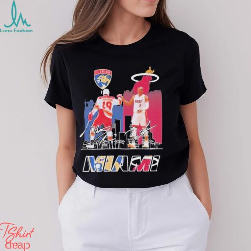 Miami City Florida Panthers Tkachuk And Miami Heat Dwyane Wade Signatures Shirt
