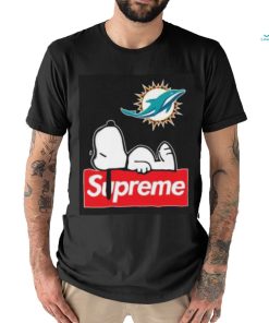 Miami Dolphins Snoopy Taking A Rest On Top Of Supreme Shirt