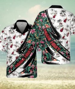 Miami Heat Hibiscus Flower And Tree Pattern Print Hawaiian Shirt