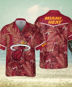 Miami Heat Leaves Tropical Pattern Print Hawaiian Shirt