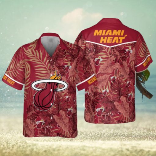 Miami Heat Leaves Tropical Pattern Print Hawaiian Shirt