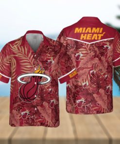 Miami Heat Leaves Tropical Pattern Print Hawaiian Shirt