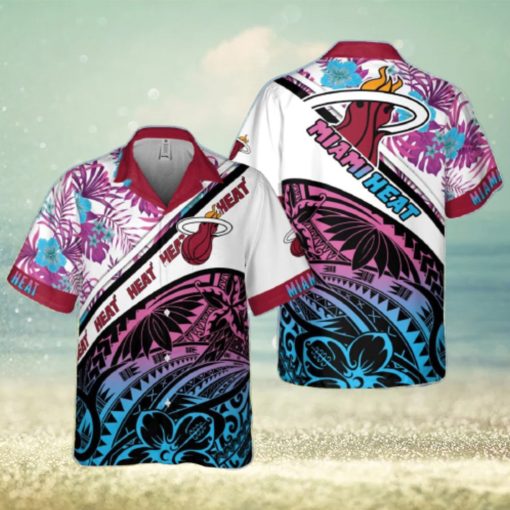 Miami Heat Polynesian Pattern National National Basketball Association 2023 Hawaiian Shirt