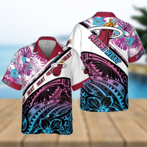 Miami Heat Polynesian Pattern National National Basketball Association 2023 Hawaiian Shirt