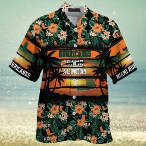 Miami Hurricanes Floral Pattern For Sports Enthusiast This Year Beach Summer 3D Hawaiian Shirt Outfit