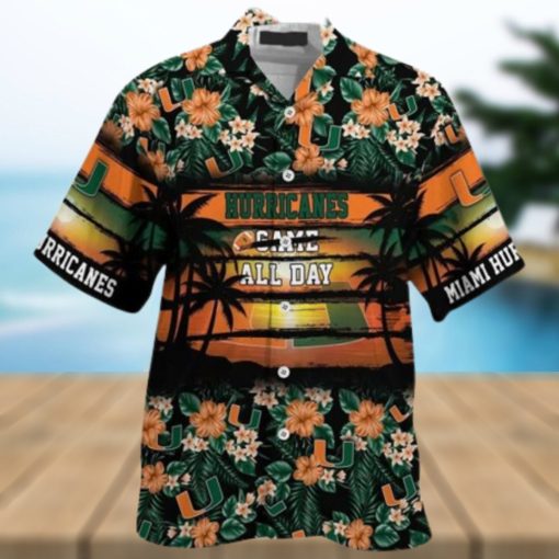 Miami Hurricanes Floral Pattern For Sports Enthusiast This Year Beach Summer 3D Hawaiian Shirt Outfit