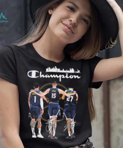 Michael Porter Jr. Nikola Jokić And Jamal Murray Champion Denver Nuggets Skyline Signatures Shirt