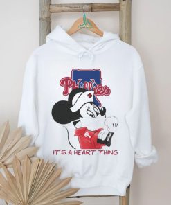 Mickey Mouse face mask it's a heart things Philadelphia Phillies shirt