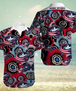 NEW FASHION 2023 Columbus Blue Jackets Hawaiian shirt Tropical Flowers summer for fans