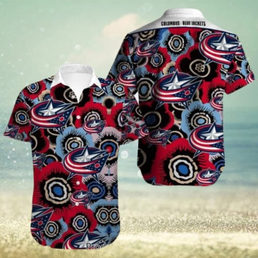 NEW FASHION 2023 Columbus Blue Jackets Hawaiian shirt Tropical Flowers summer for fans