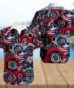 NEW FASHION 2023 Columbus Blue Jackets Hawaiian shirt Tropical Flowers summer for fans