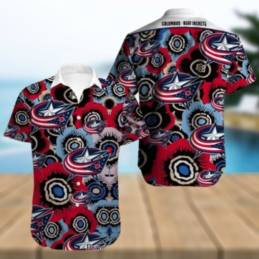 NEW FASHION 2023 Columbus Blue Jackets Hawaiian shirt Tropical Flowers summer for fans