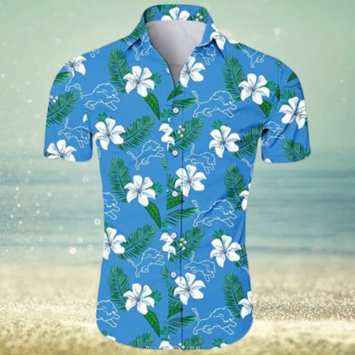 NEW FASHION 2023 Detroit Lions Hawaiian Shirt Tropical Flower summer