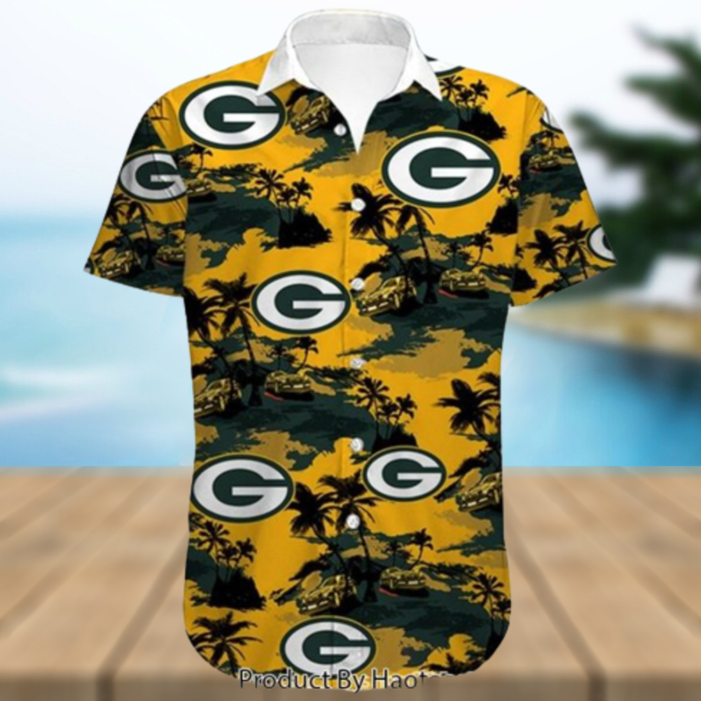 Green Bay Packers Floral Casual Hawaiian Shorts Gift For Fans