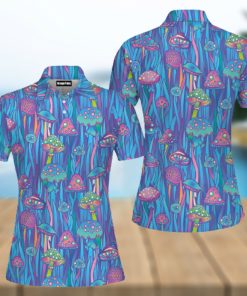 Neon Hippie Mushroom Polo Shirt