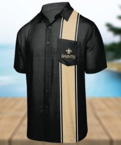 New Orleans Saints NFL Mens Bowling Stripe Hawaiian Shirt