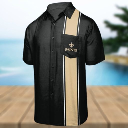 New Orleans Saints NFL Mens Bowling Stripe Hawaiian Shirt