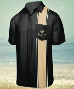 New Orleans Saints NFL Mens Bowling Stripe Hawaiian Shirt