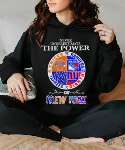 New York Knick New York Rangers New York Giants and New York Yankees Never Underestimate the Power of New York 2023 shirt