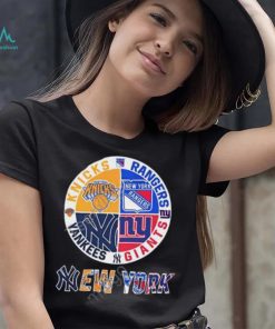 New York Knicks New York Rangers New York Yankees And New York Giants Logo 2023 Tee shirt