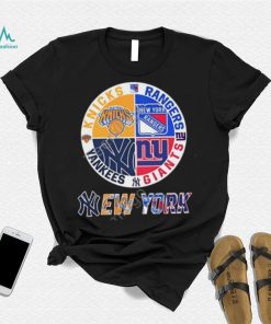 New York Knicks New York Rangers New York Yankees And New York Giants Logo 2023 Tee shirtt