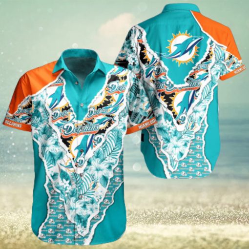 Nfl Miami Dolphins 3D Hawaiian Shirt New Top Summer Men And Women For Fans