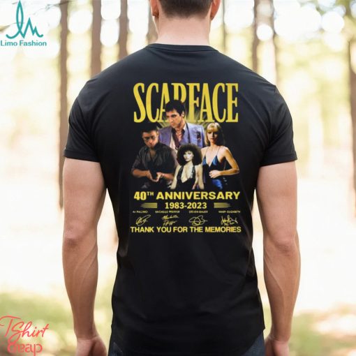 Official scarface 40th Anniversary 1983 – 2023 Thank You For The Memories T Shirt