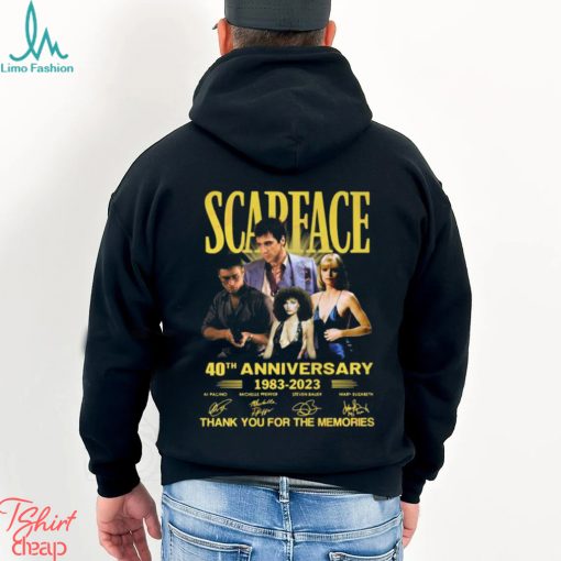 Official scarface 40th Anniversary 1983 – 2023 Thank You For The Memories T Shirt