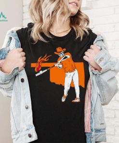 Oklahoma State Cowboys fireball skeleton State shirt