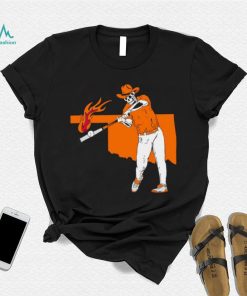 Oklahoma State Cowboys fireball skeleton State shirt