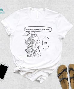 One Punch Man Saitama X The Super Mario Bros Princess Peach Peaches Peaches Peaches OK shirt