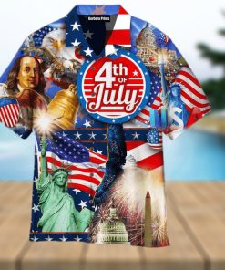 Patriotic Day 4th Of July Blue Aloha 3D Hawaiian Shirt For Men And Women