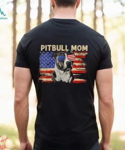 Patriotic Pitbull Mom 4th Of July American Flag USA Shirt