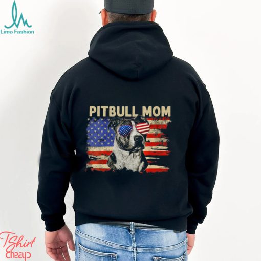 Patriotic Pitbull Mom 4th Of July American Flag USA Shirt
