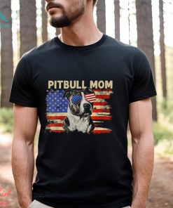 Patriotic Pitbull Mom 4th Of July American Flag USA Shirt