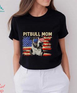 Patriotic Pitbull Mom 4th Of July American Flag USA Shirt