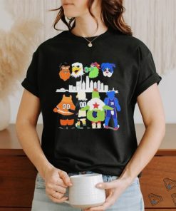 Philadelphia sports city mascots gritty swoop phillie phanatic and franklin the dog shirt