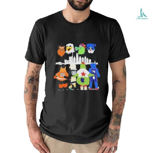 Philadelphia sports city mascots gritty swoop phillie phanatic and franklin the dog shirt