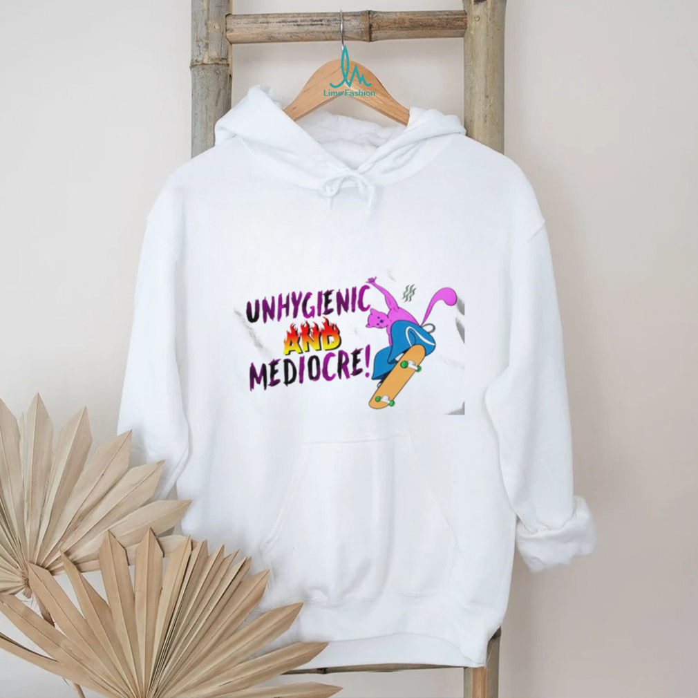 Pink cat skateboard Unhygienic and Mediocre shirt Pink cat skateboard Unhygienic and Mediocre shirt