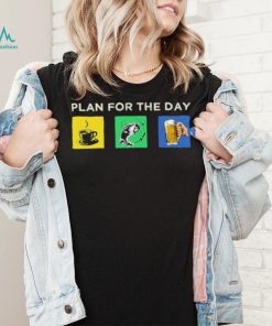 Plan For The Day Coffee Fish Bear Shirt