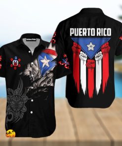 Puerto Rico Culture Black Aloha 3D Hawaii Shirts Summer For Mens And Womens