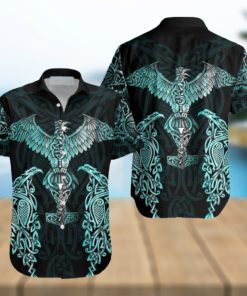 Raven Viking Aloha Hawaiian Shirts Gift For Summer Vacation