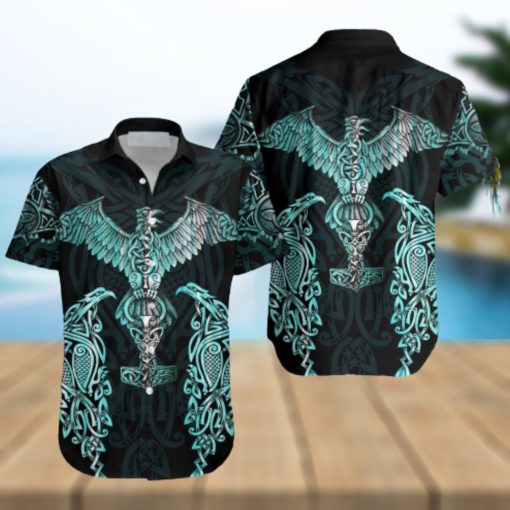 Raven Viking Aloha Hawaiian Shirts Gift For Summer Vacation