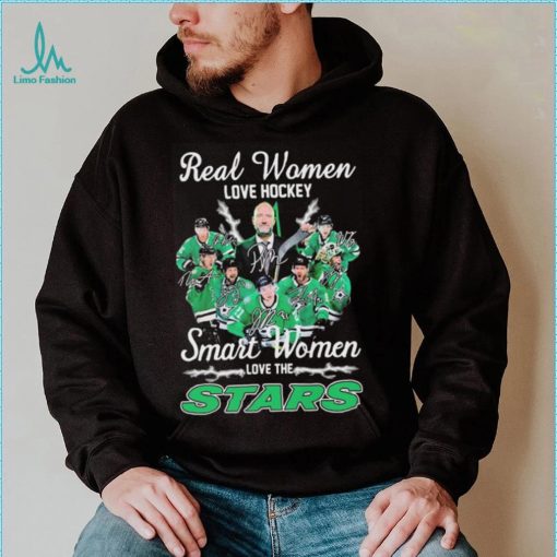 Real Women Love Hockey Smart Women Love The Dallas Stars Stanley Cup Playoff 2023 Signatures Shirt