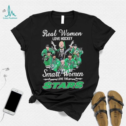 Real Women Love Hockey Smart Women Love The Dallas Stars Stanley Cup Playoff 2023 Signatures Shirt